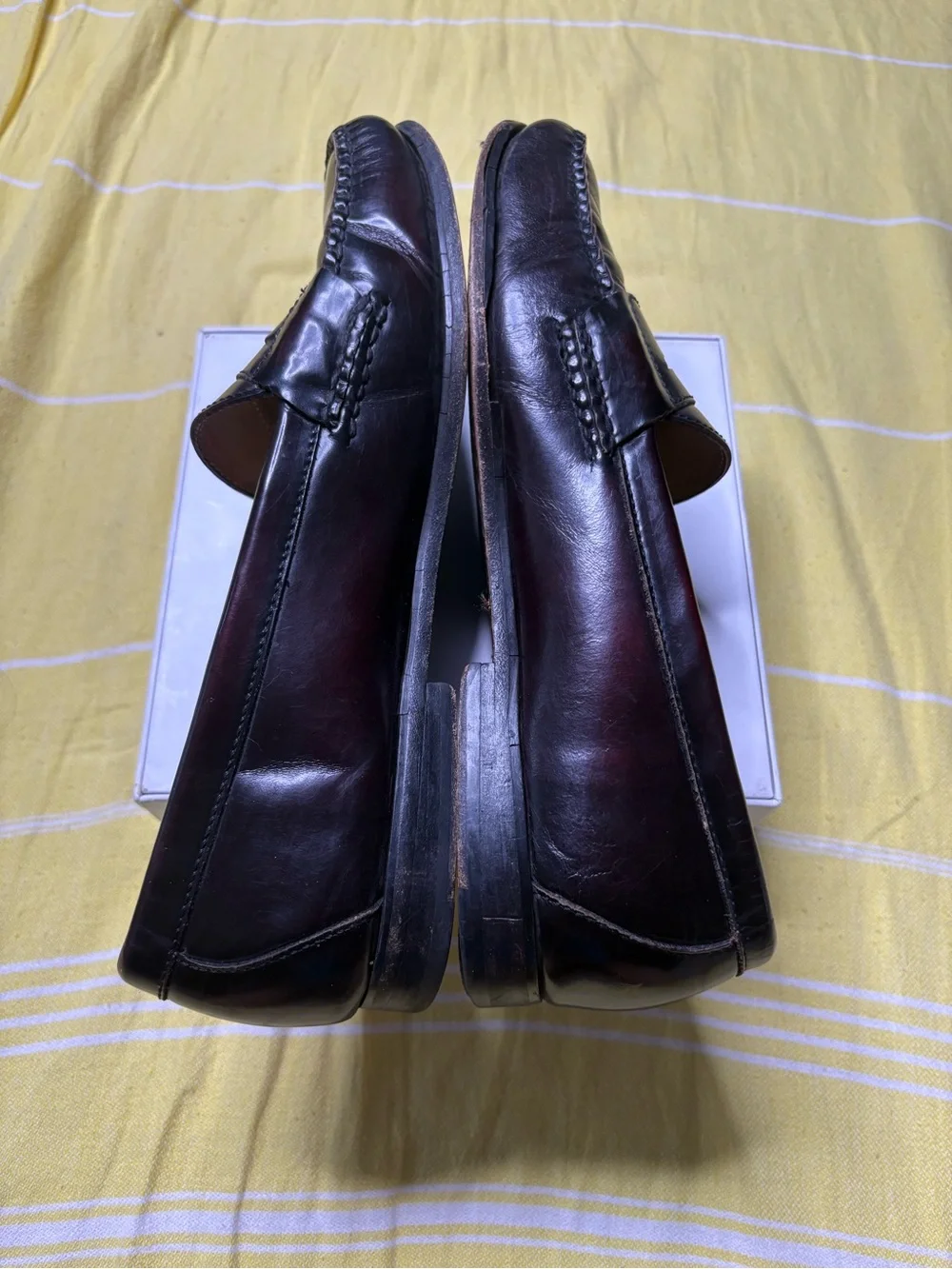 Cole Haan City Men's Cordovan Burgundy/Brown Classic Leather Penny Loafers